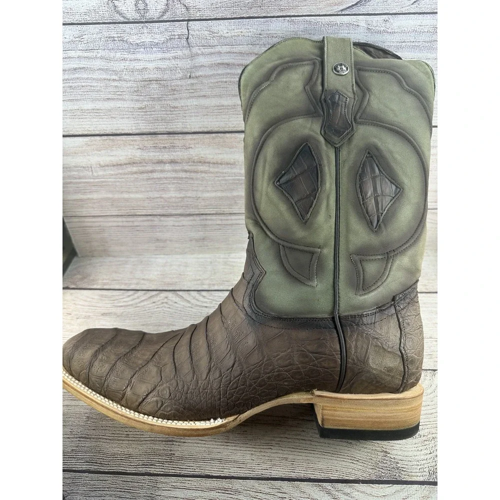 Tanner Mark Men's Exotic Leather Genuine Caiman Oak Boots Size 13 NWB $550